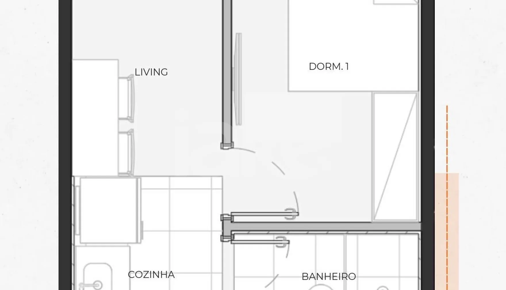 Planta — Studio 16,7 m²