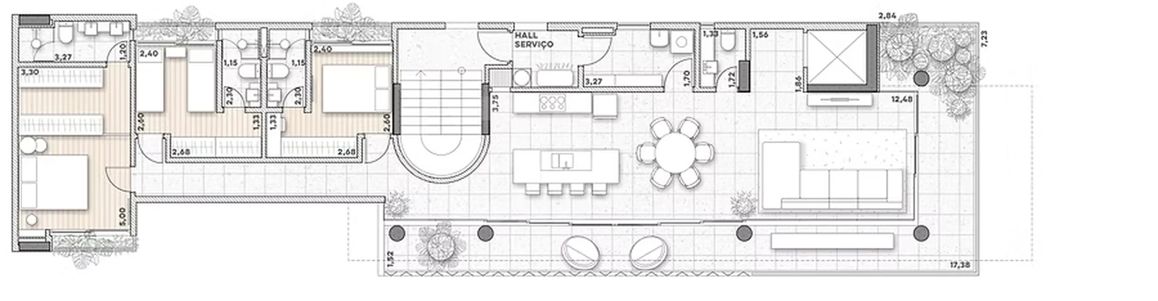 Planta — Apartamento 173,4 m²