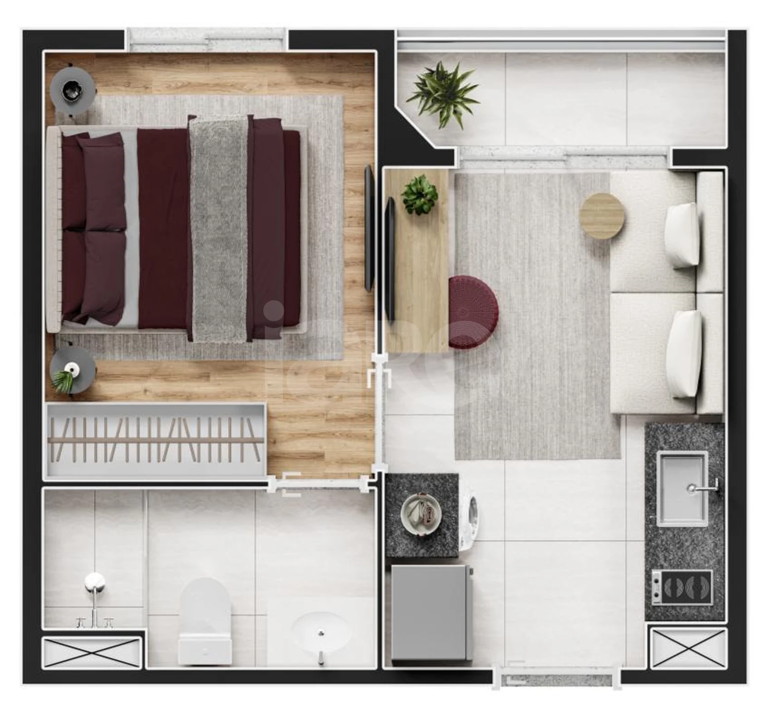 Planta — Apartamento 24,06 m²