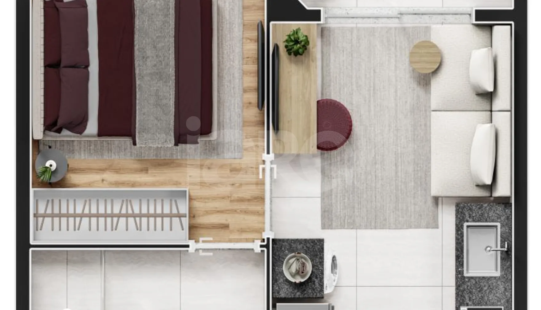 Planta — Apartamento 24,06 m²