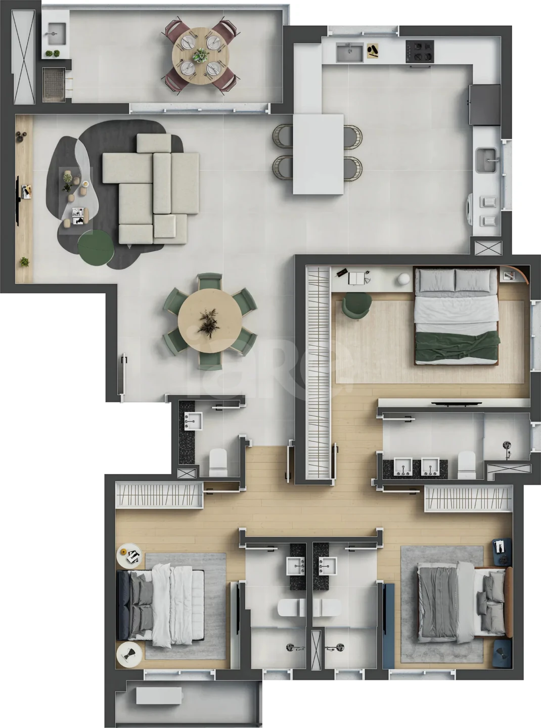 Planta — Apartamento 142 m²