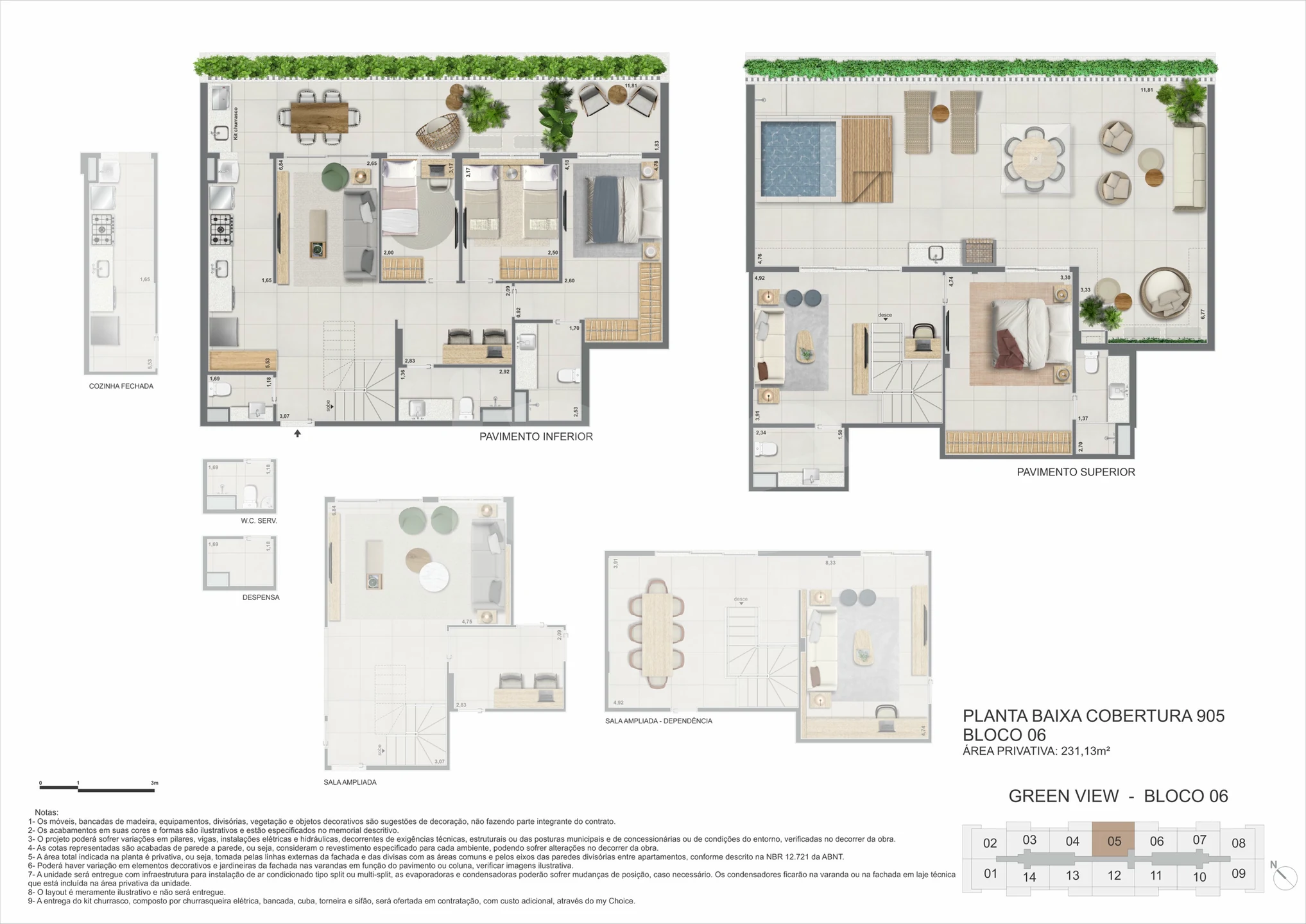Planta — Cobertura Duplex 231,13 m²