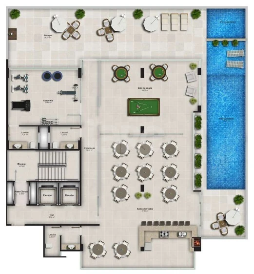 Planta — Pavimento lazer