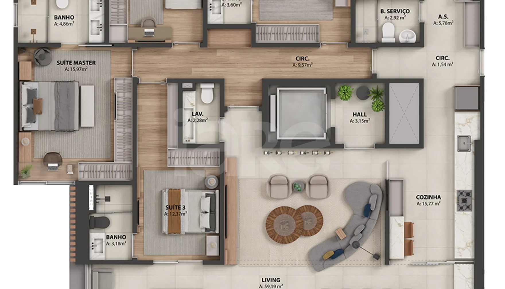 Planta — Apartamento 188,75 m²