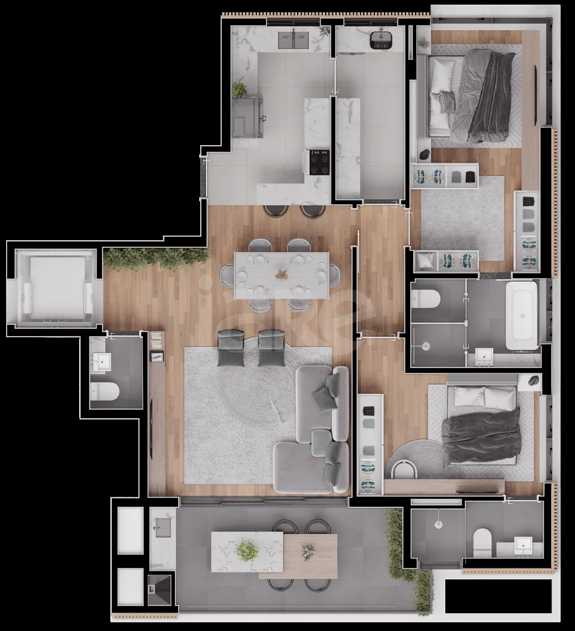 Planta — Apartamento 124,7 m²