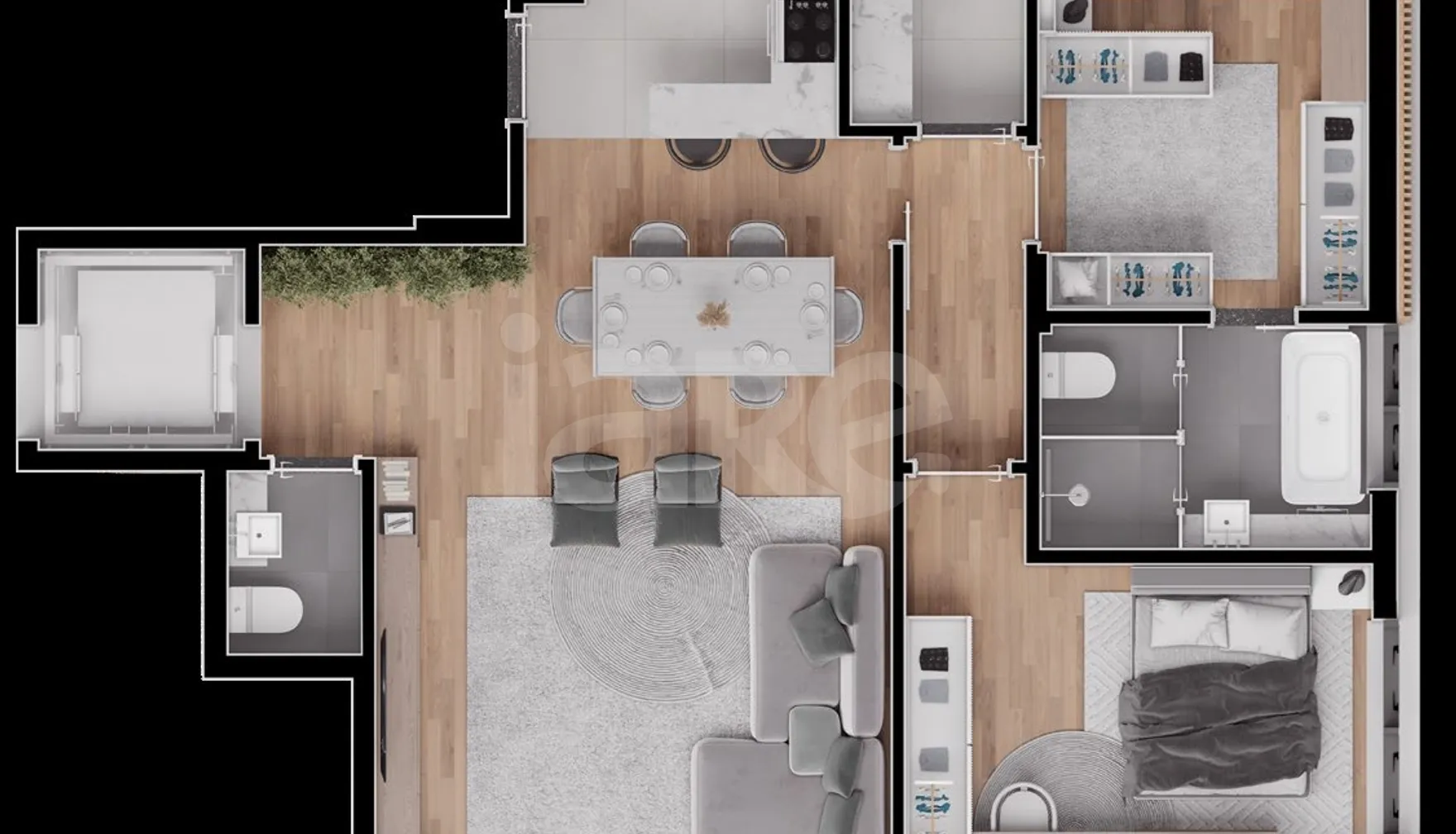 Planta — Apartamento 124,7 m²