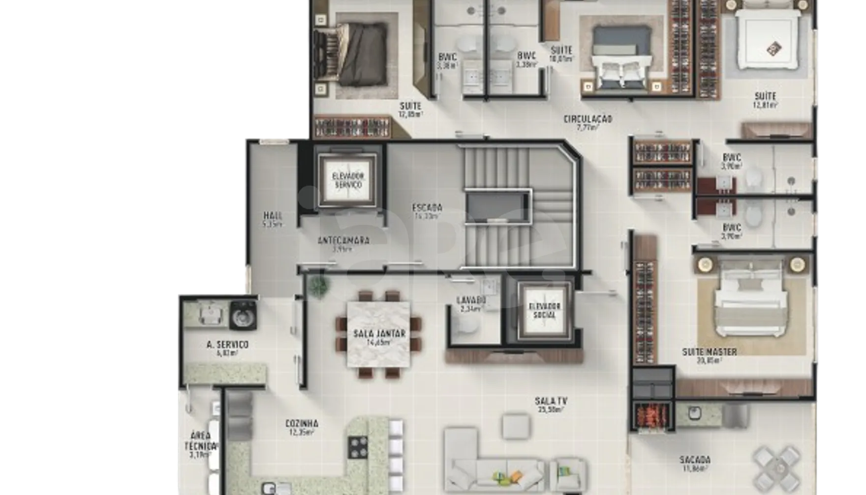 Planta — Apartamento 175 m²