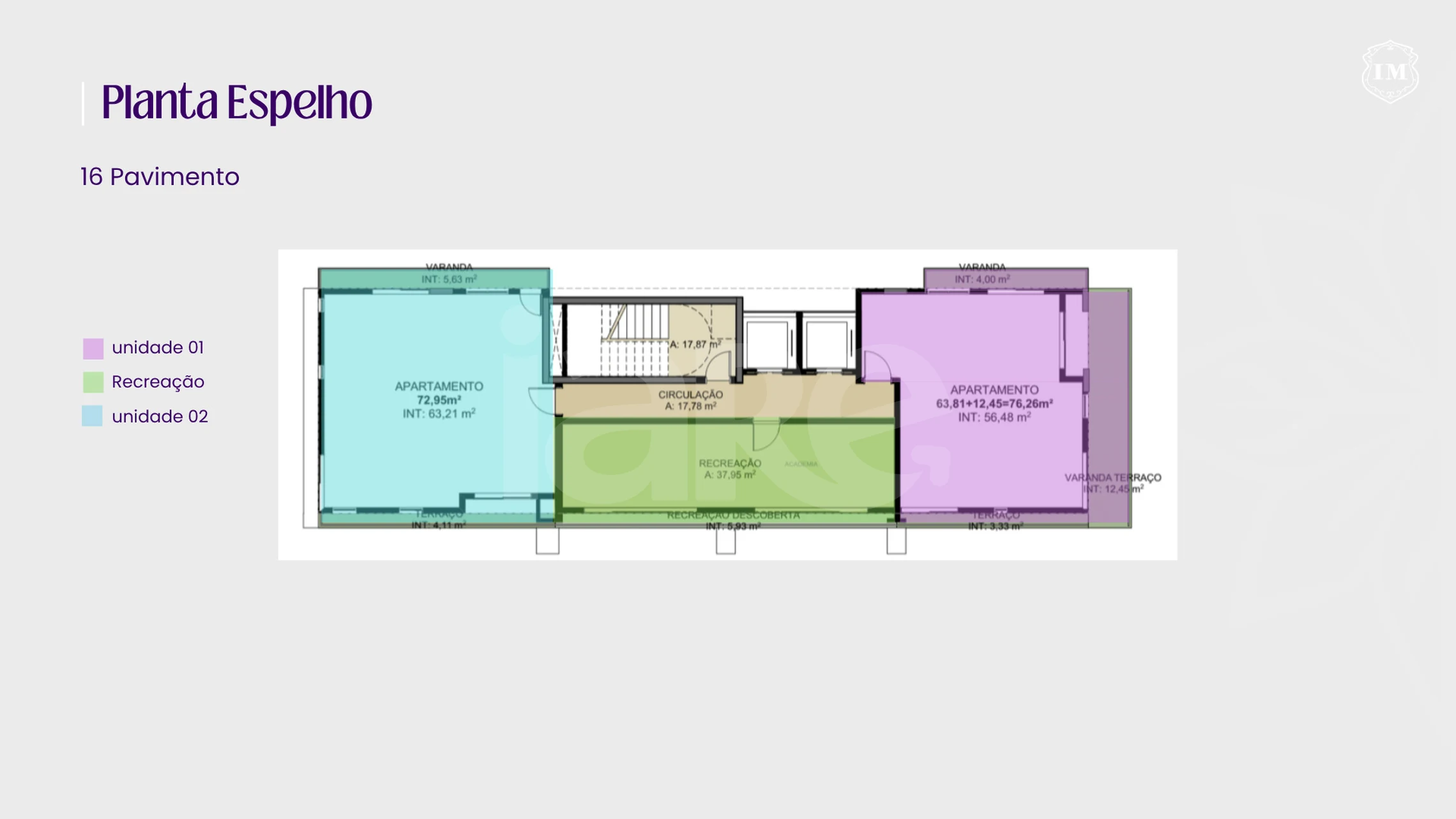 Planta — PLANTA ESPELHO - PAVIMENTO 16