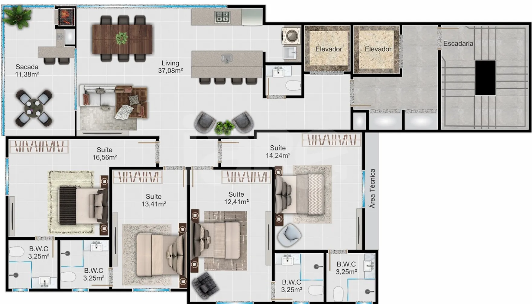 Planta — Apartamento 150 m²