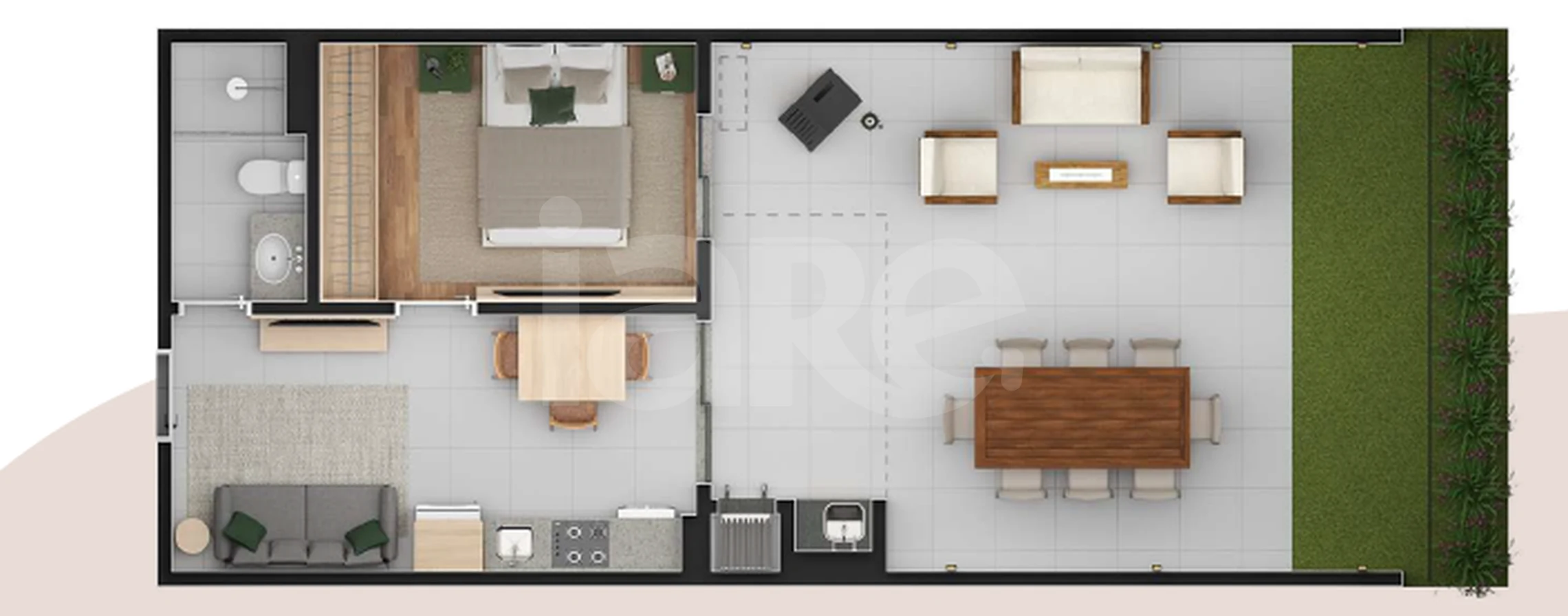 Planta — Apartamento 59,59 m²
