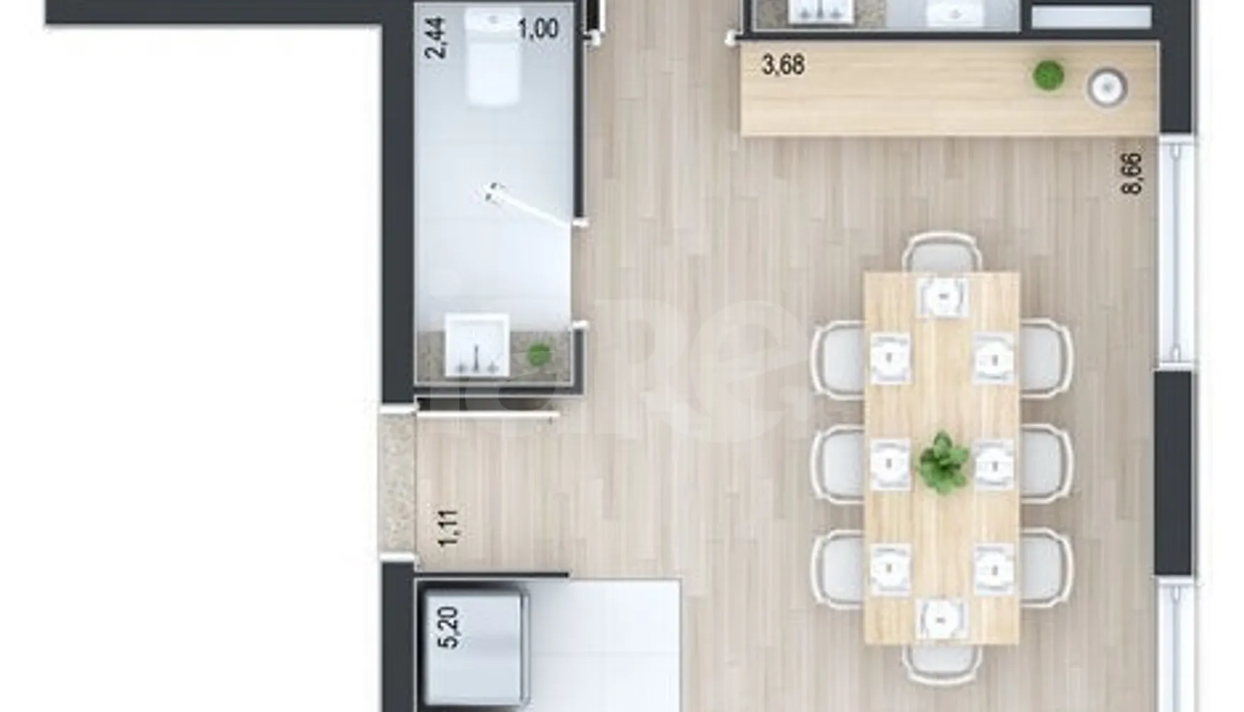Planta — Apartamento 99,62 m²