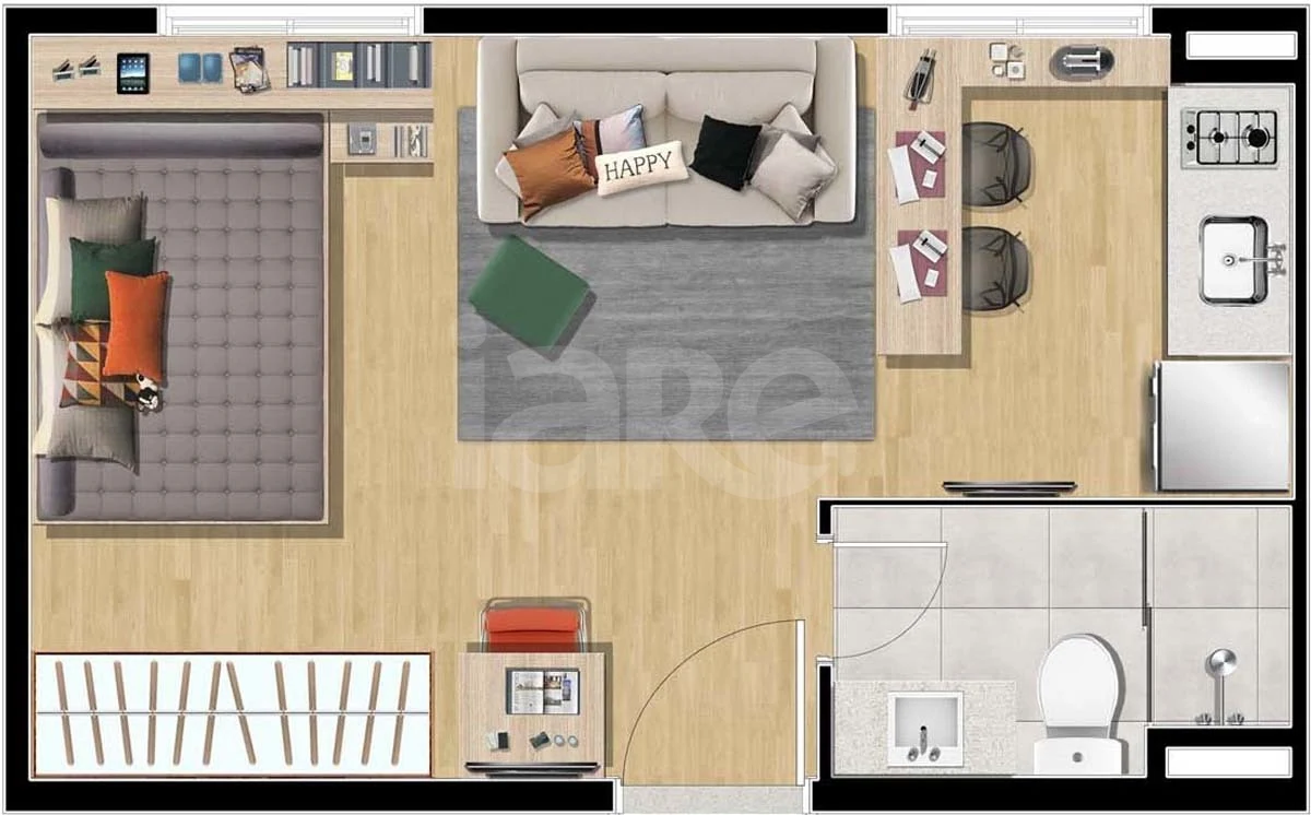 Planta — Studio 24 m²