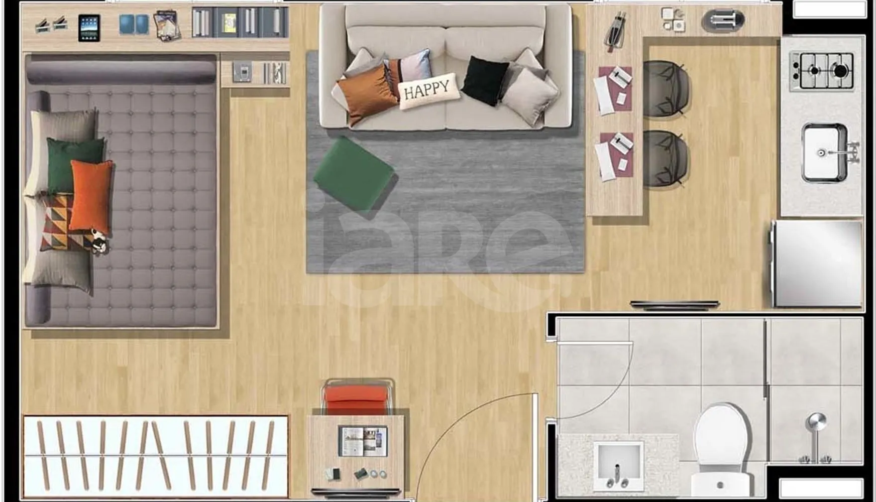 Planta — Studio 24 m²
