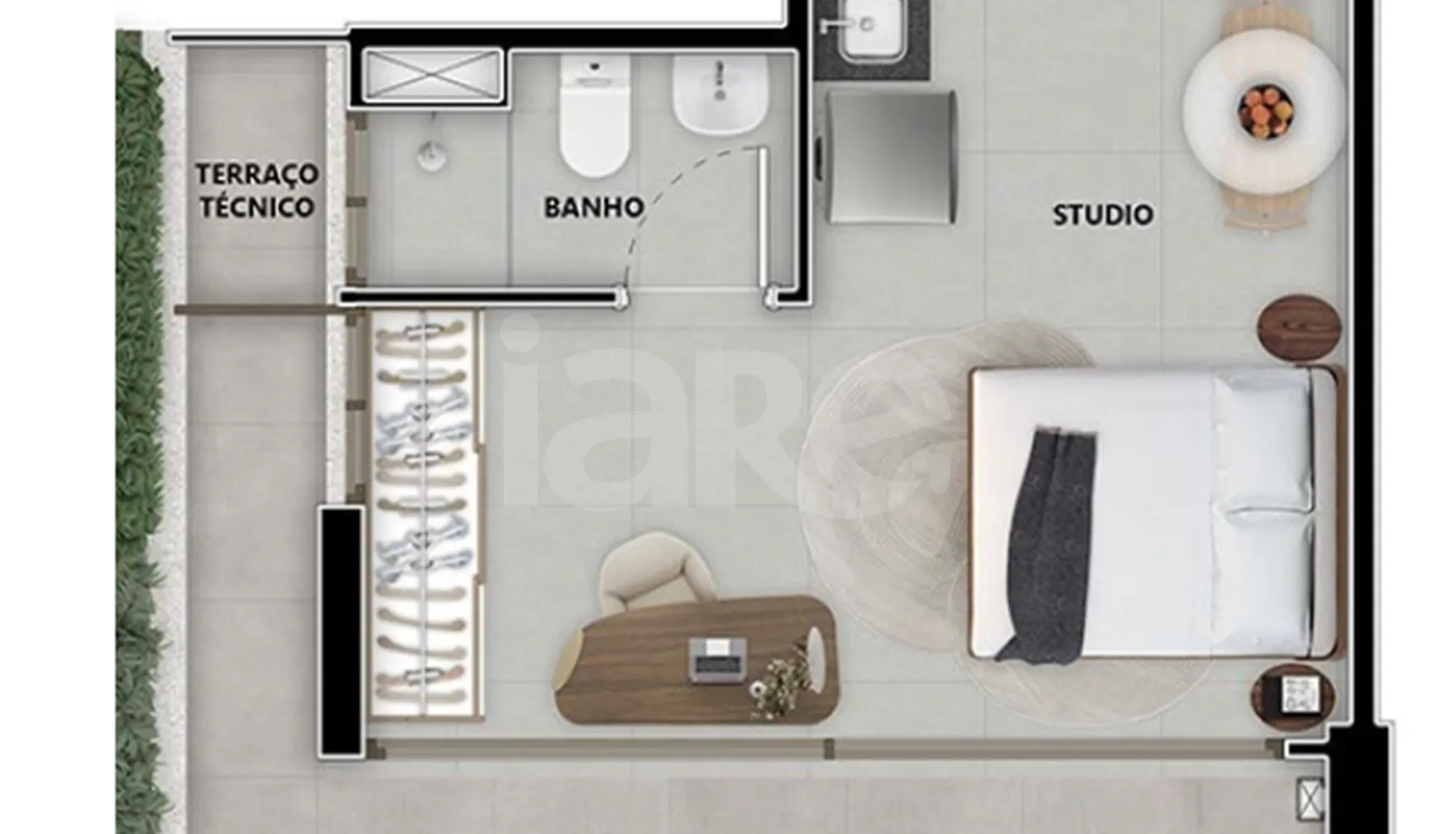 Planta — Studio 37,48 m²