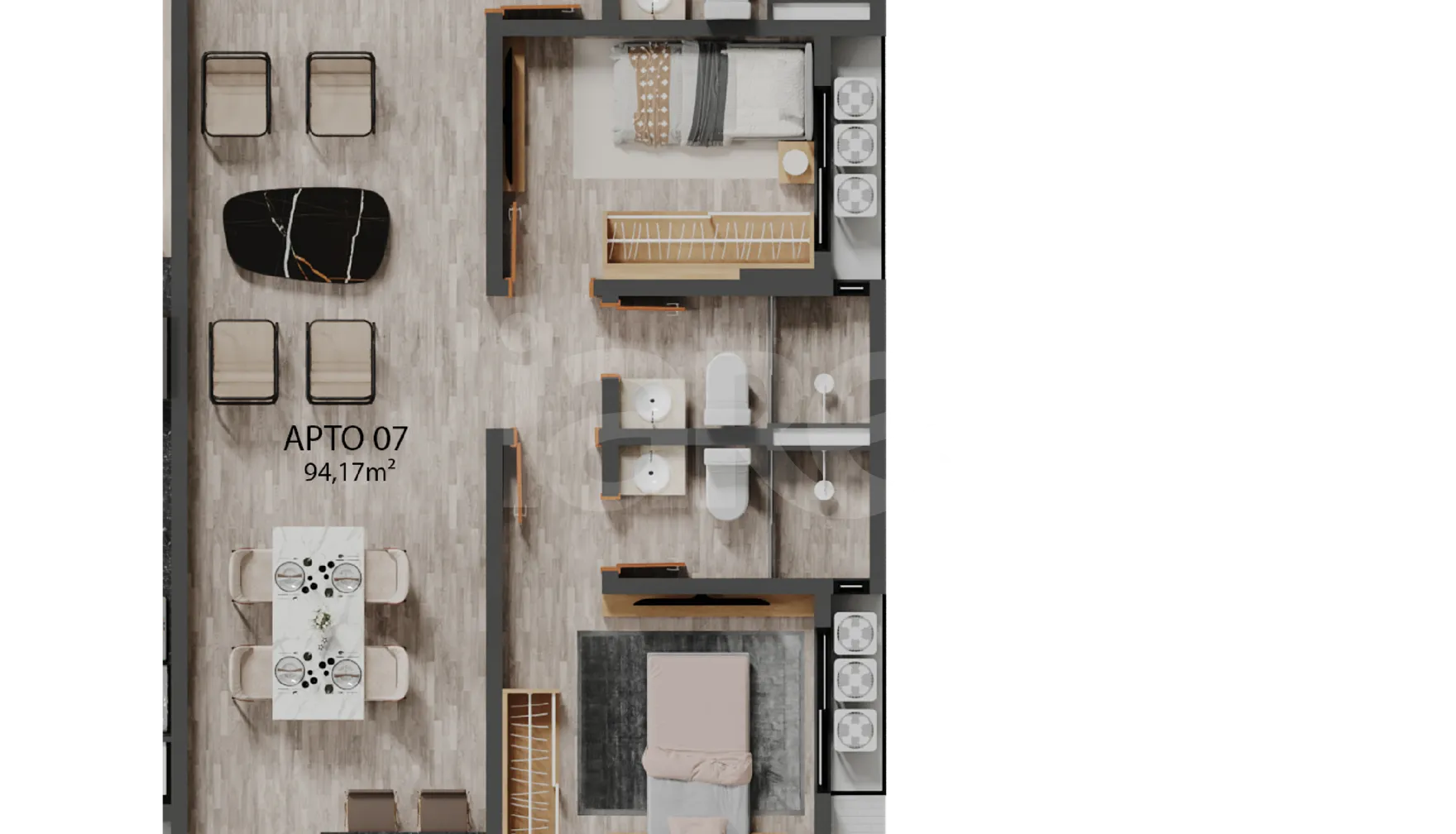 Planta — Apartamento 106,35 m²