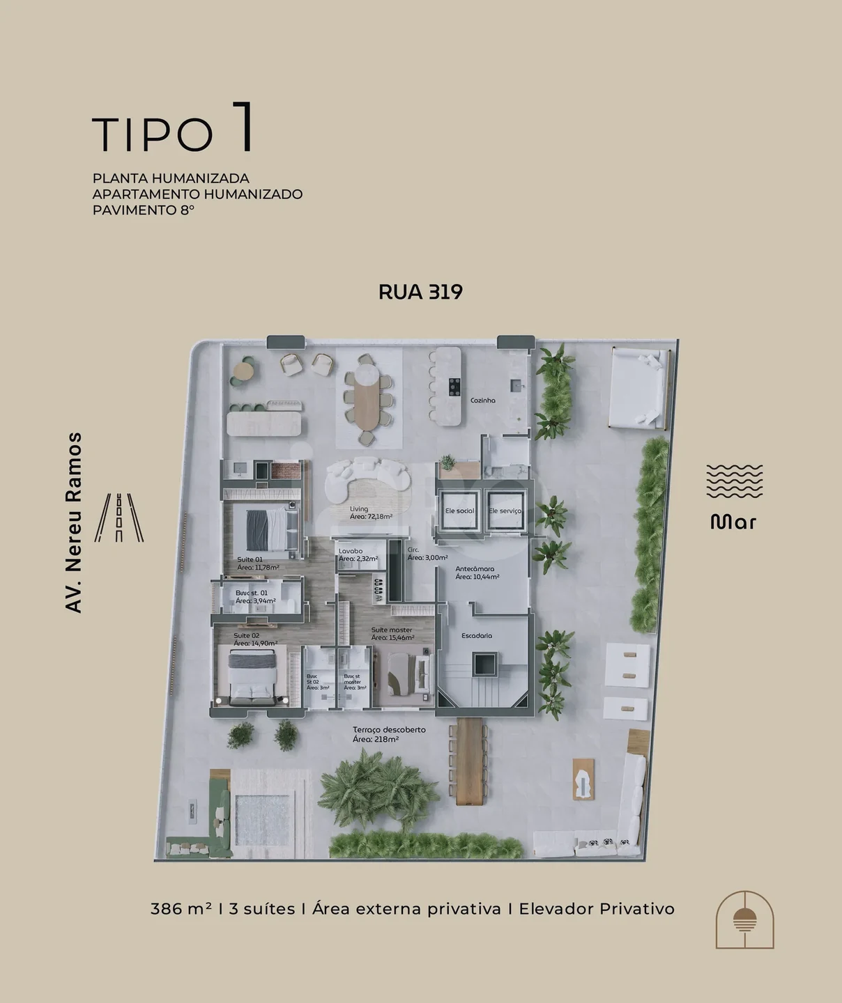 Planta — Garden 386,03 m²