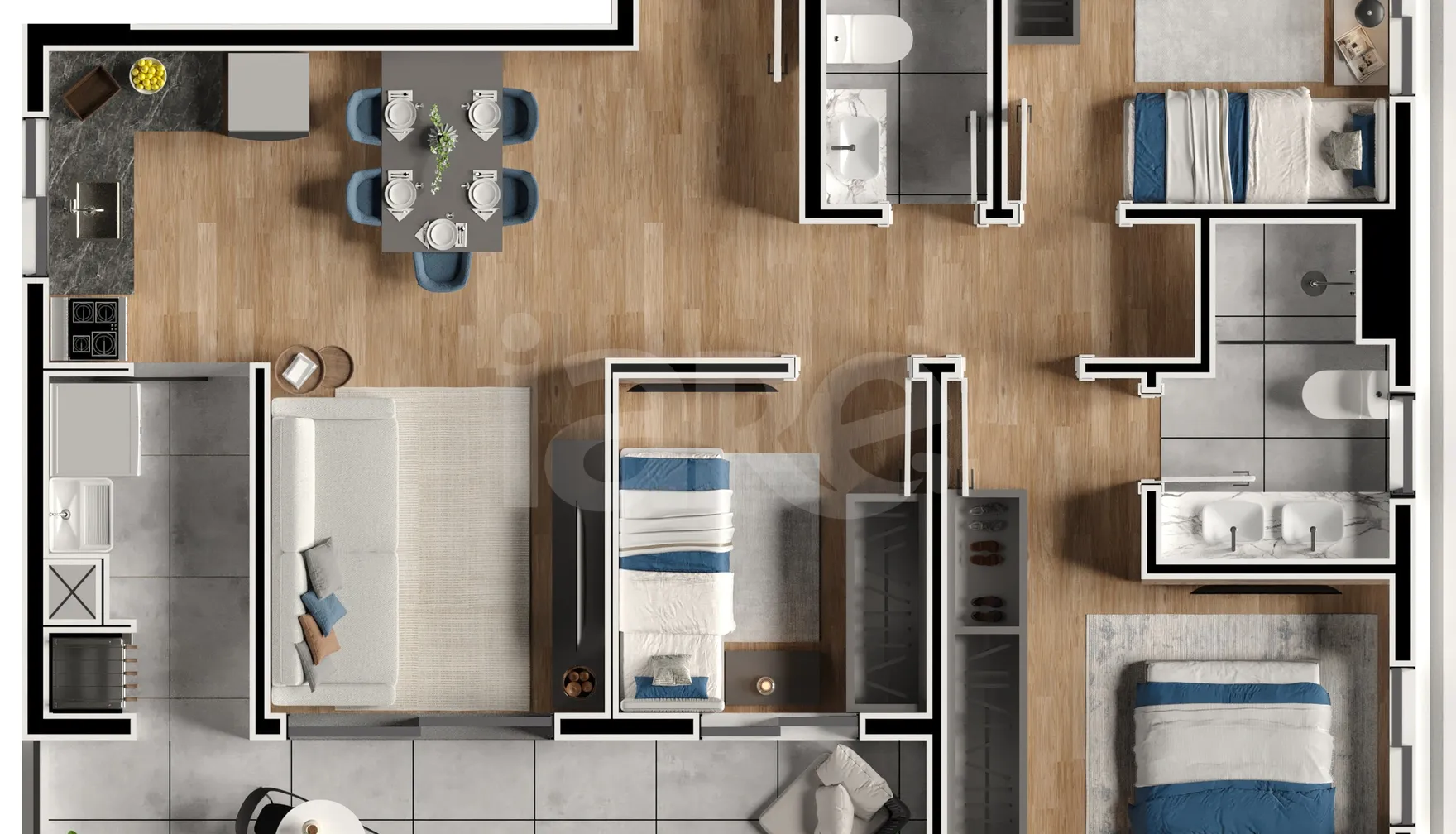 Planta — Apartamento 79,36 m²