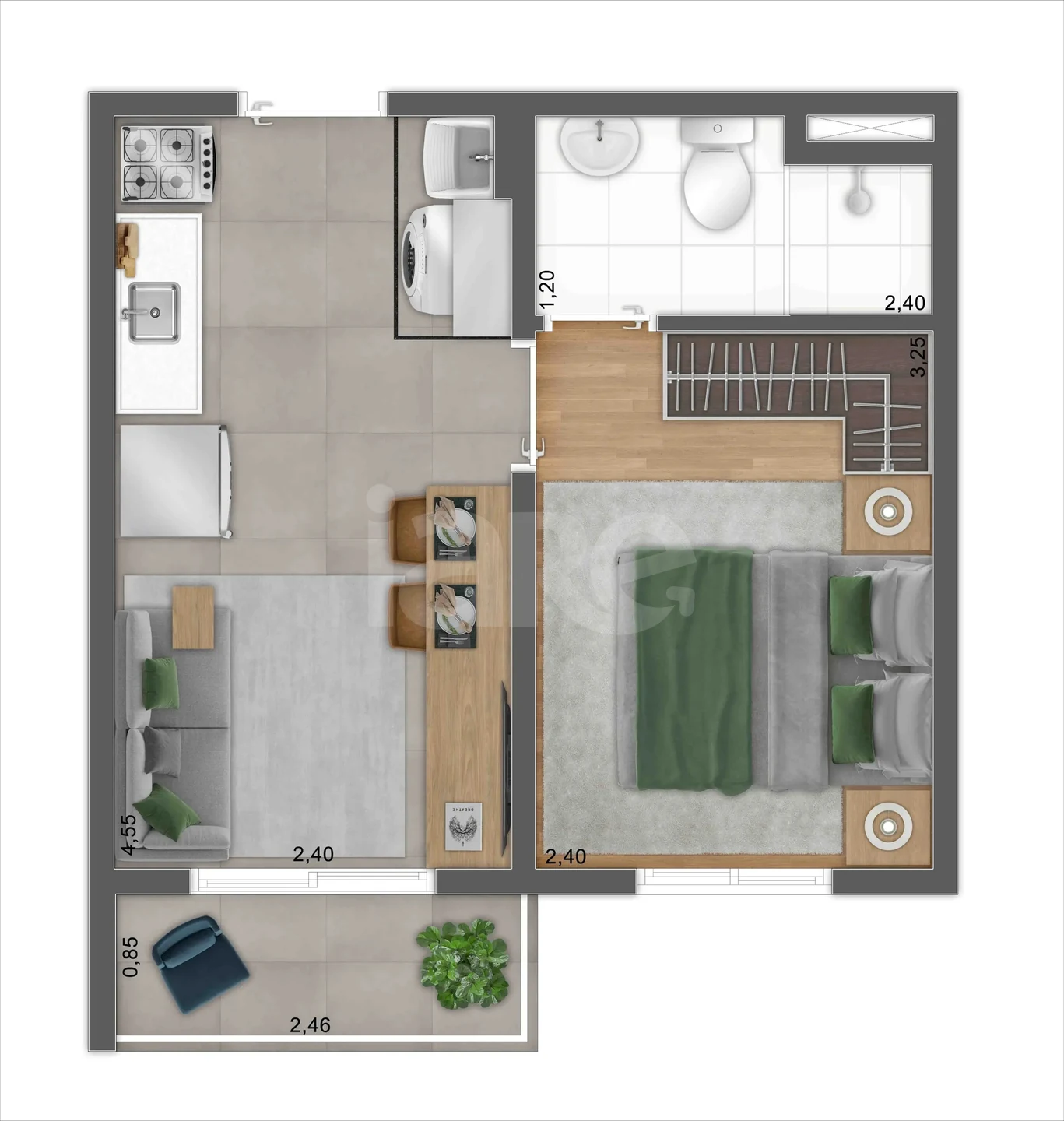 Planta — Apartamento 27,17 m²
