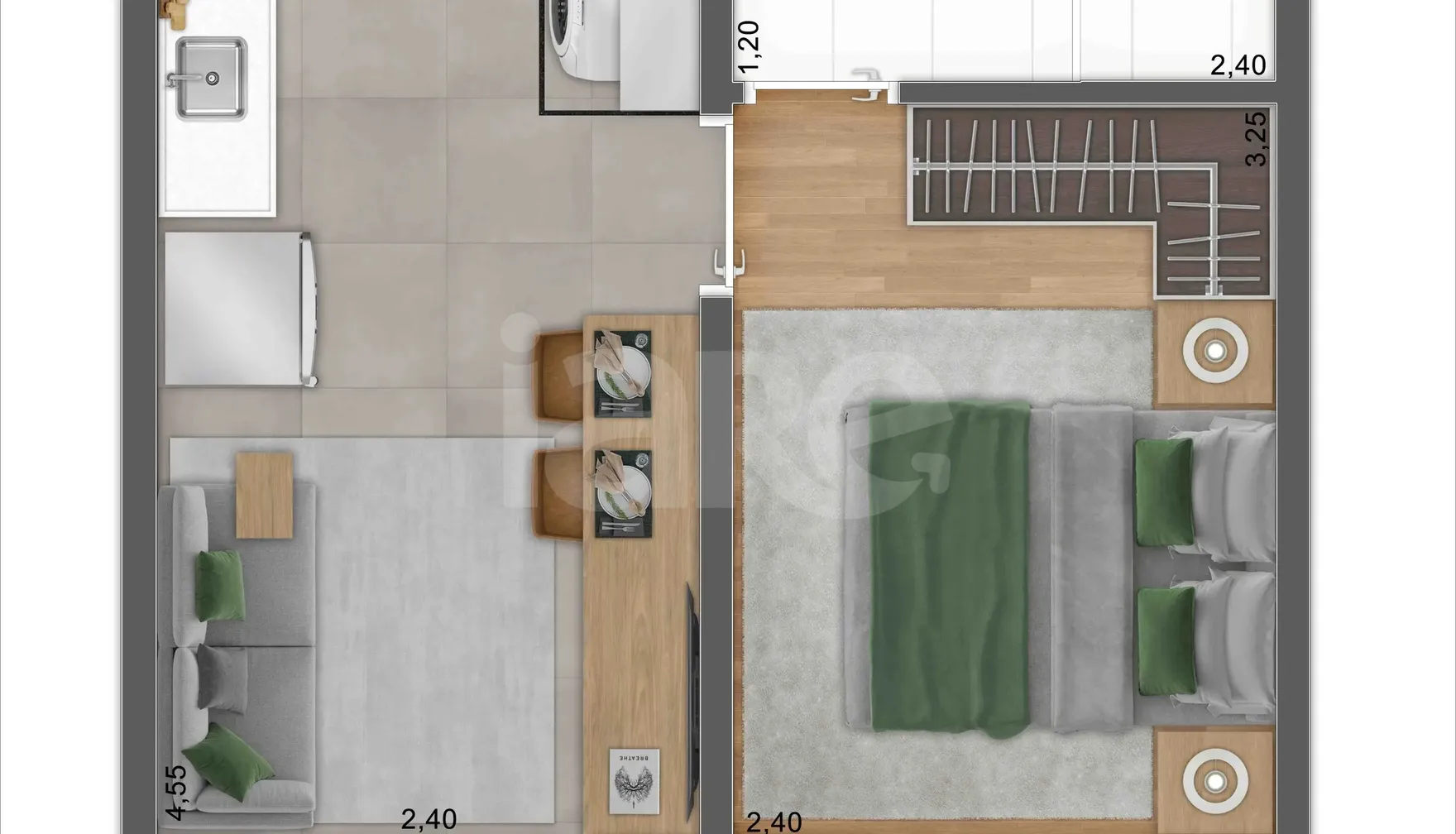 Planta — Apartamento 27,17 m²