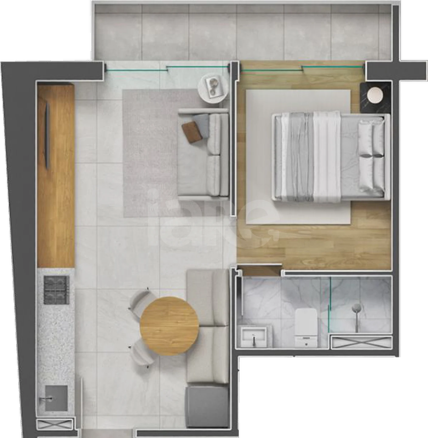 Planta — Apartamento 37,14 m²