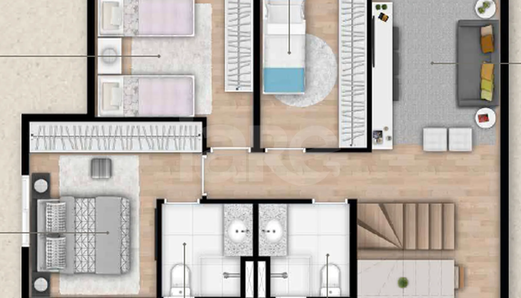 Planta — Cobertura Duplex 123,66 m²