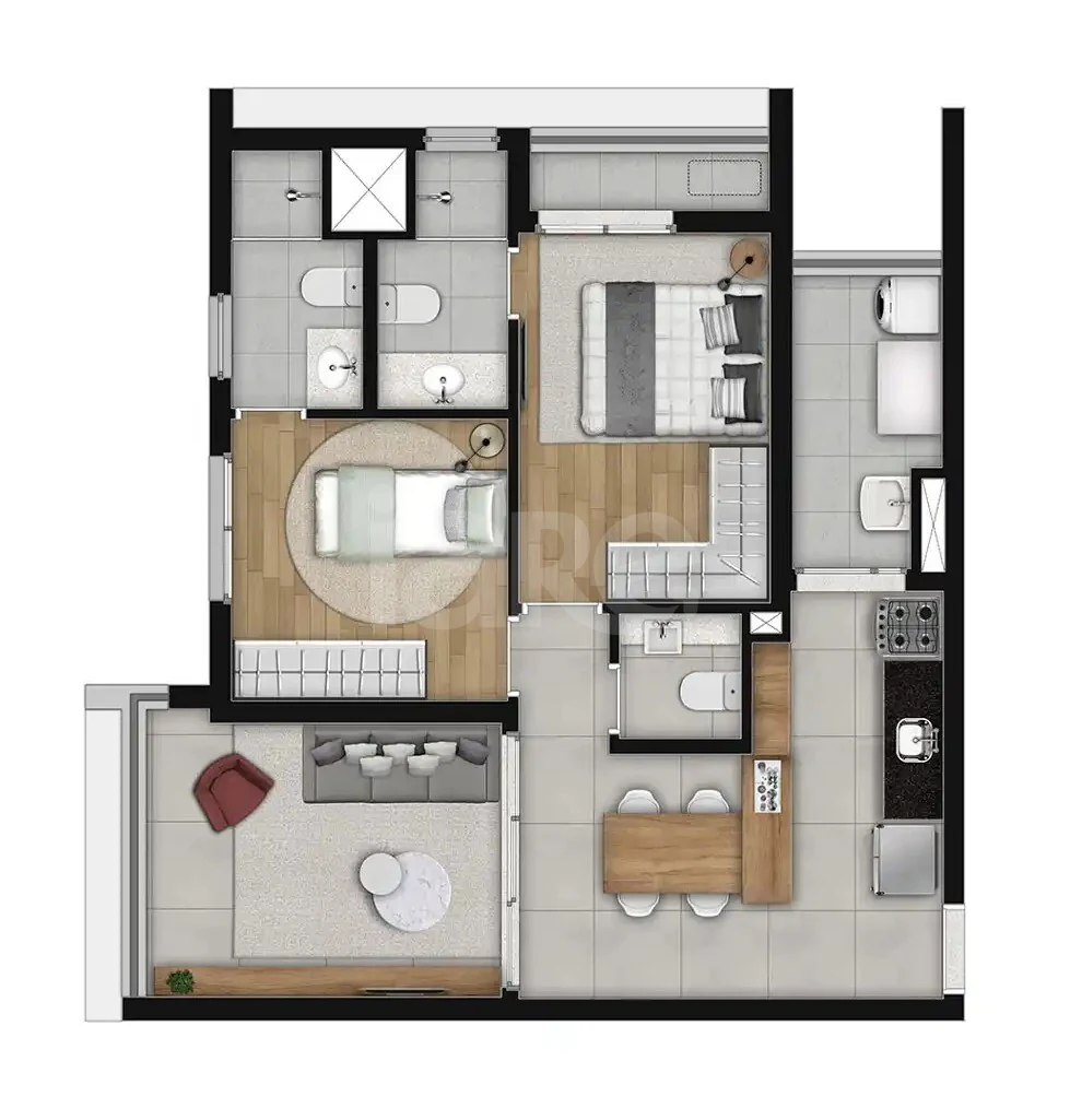 Planta — Apartamento 67,38 m²