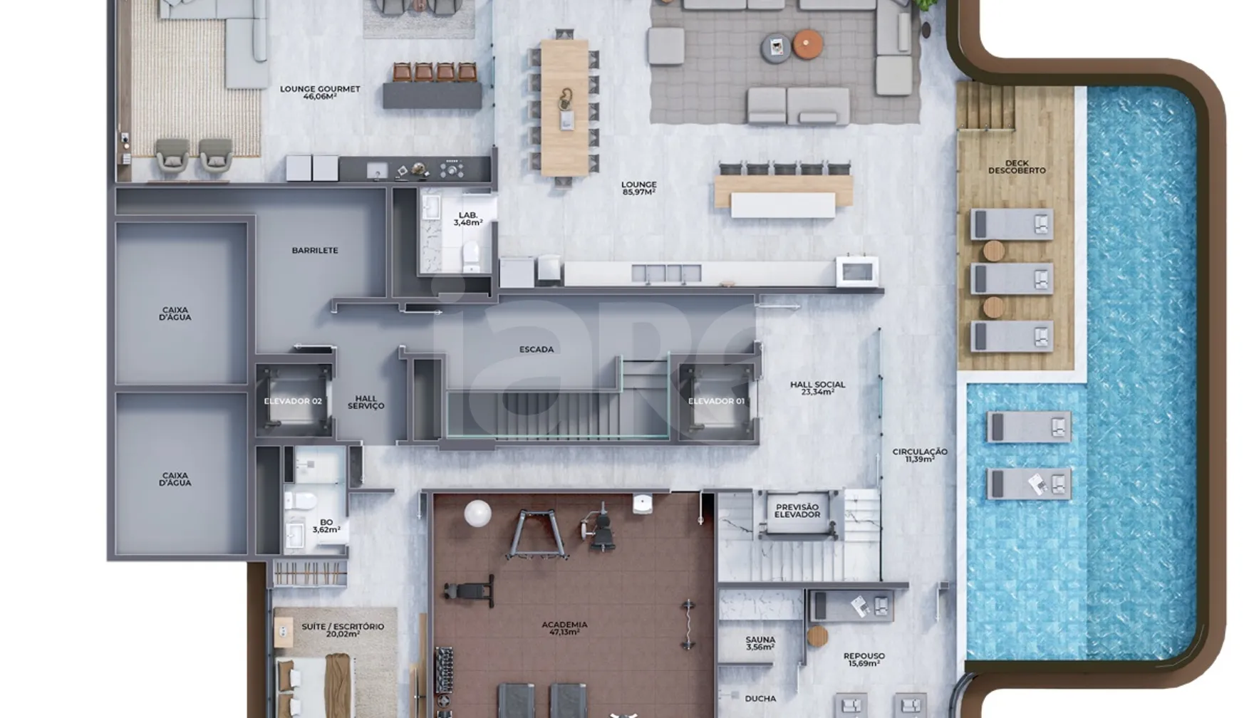 Planta — Cobertura Duplex 862,76 m²
