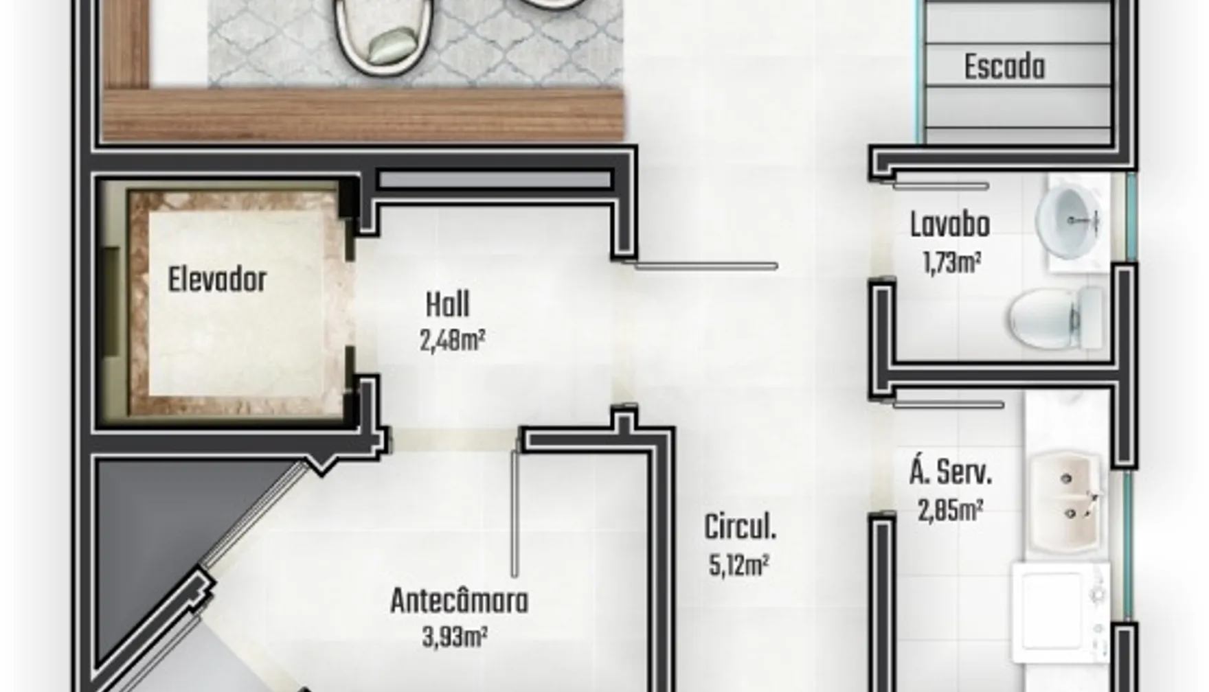 Planta — Apartamento 174,12 m²