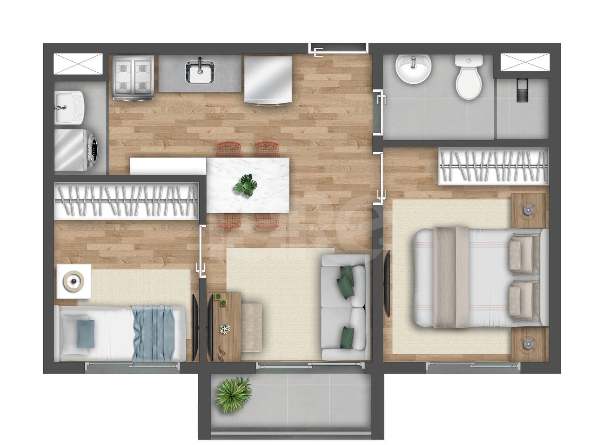 Planta — Apartamento 36,83 m²
