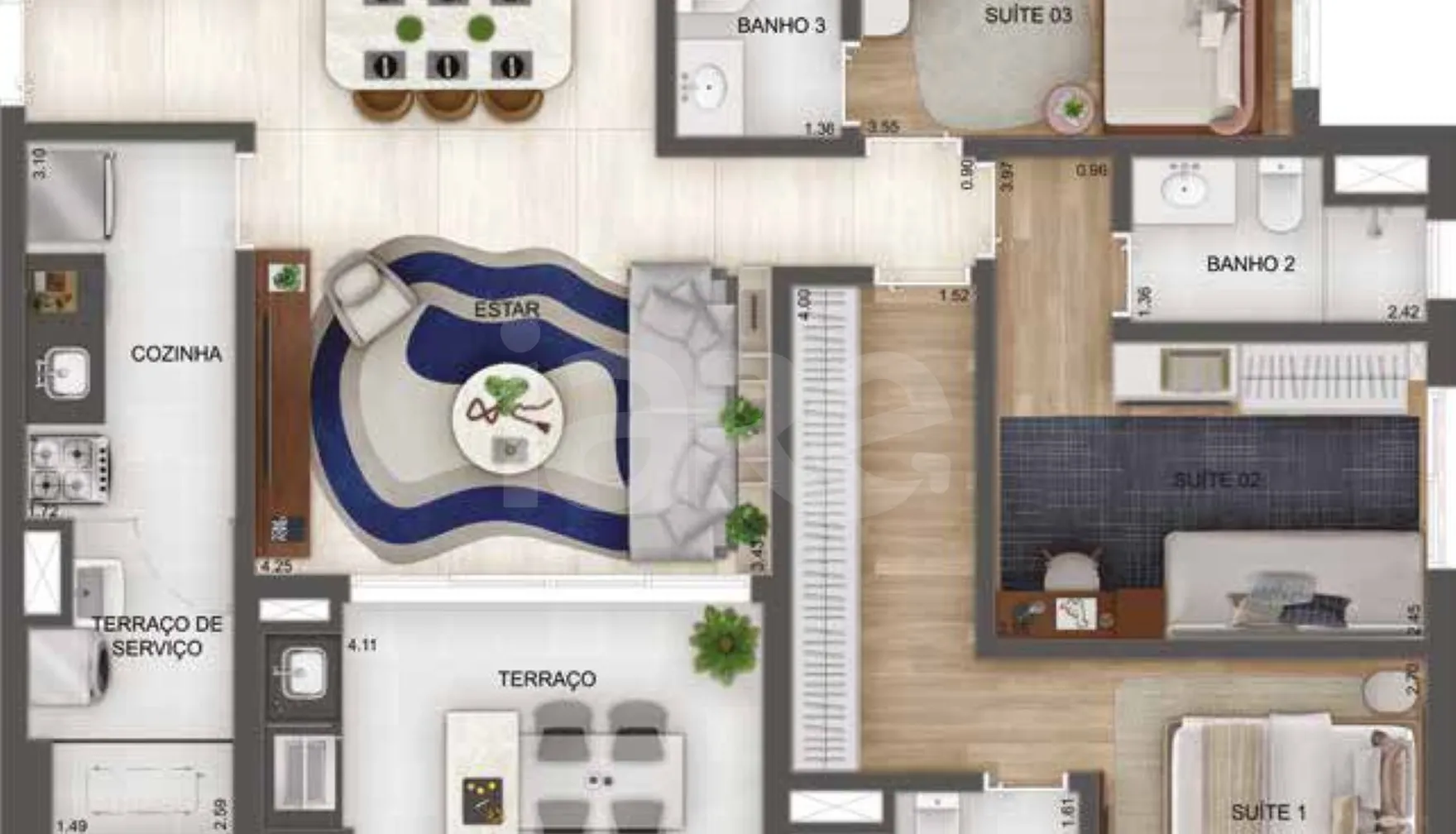 Planta — Apartamento 111,74 m²