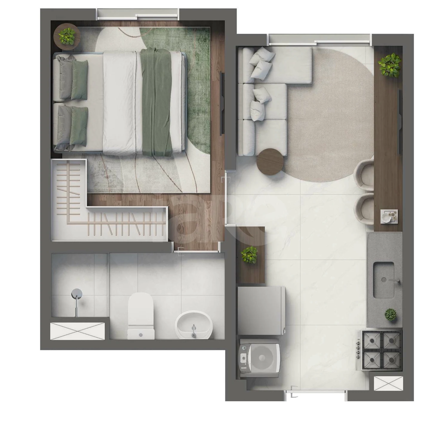 Planta — Apartamento 24,72 m²