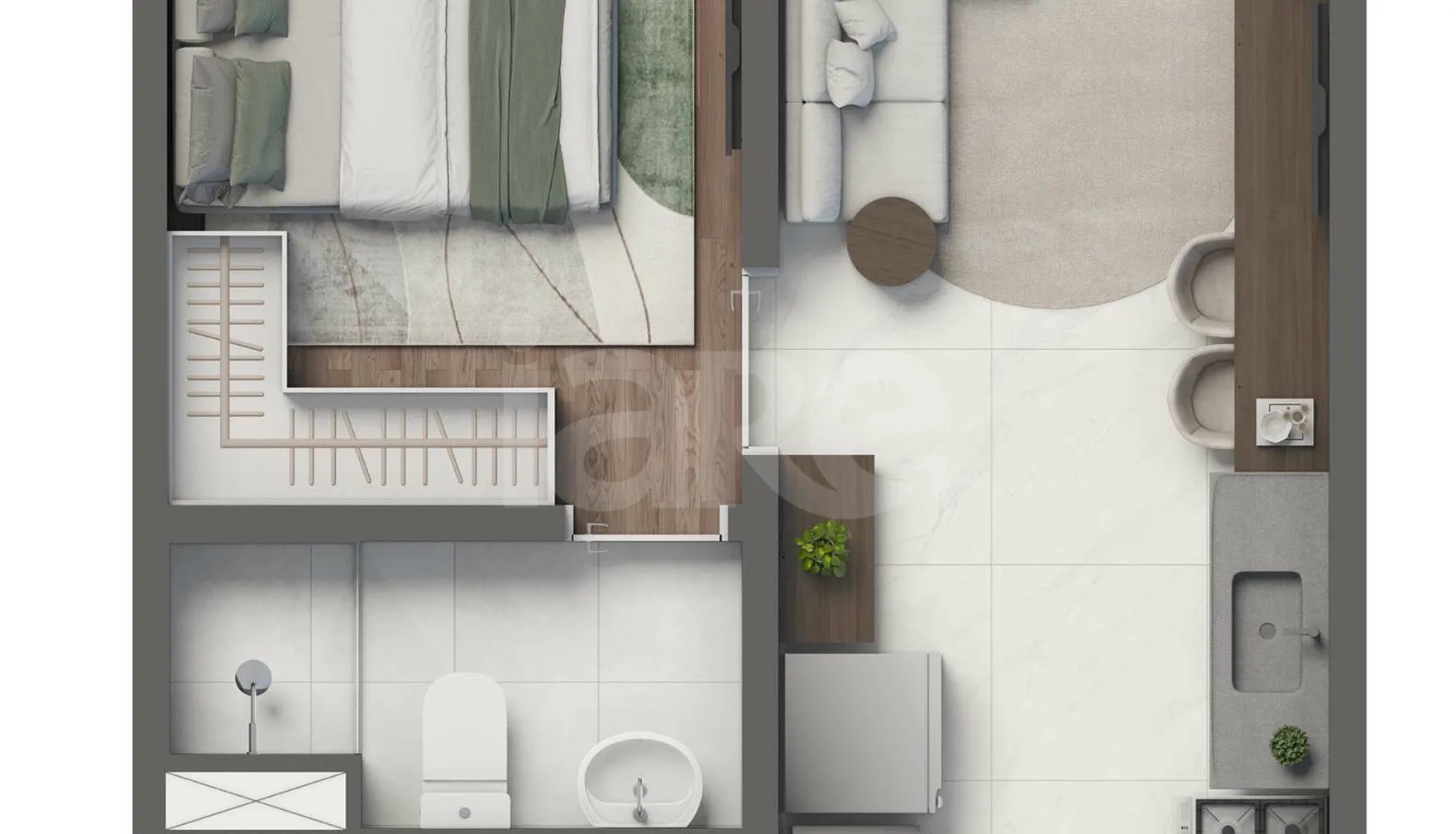 Planta — Apartamento 24,72 m²