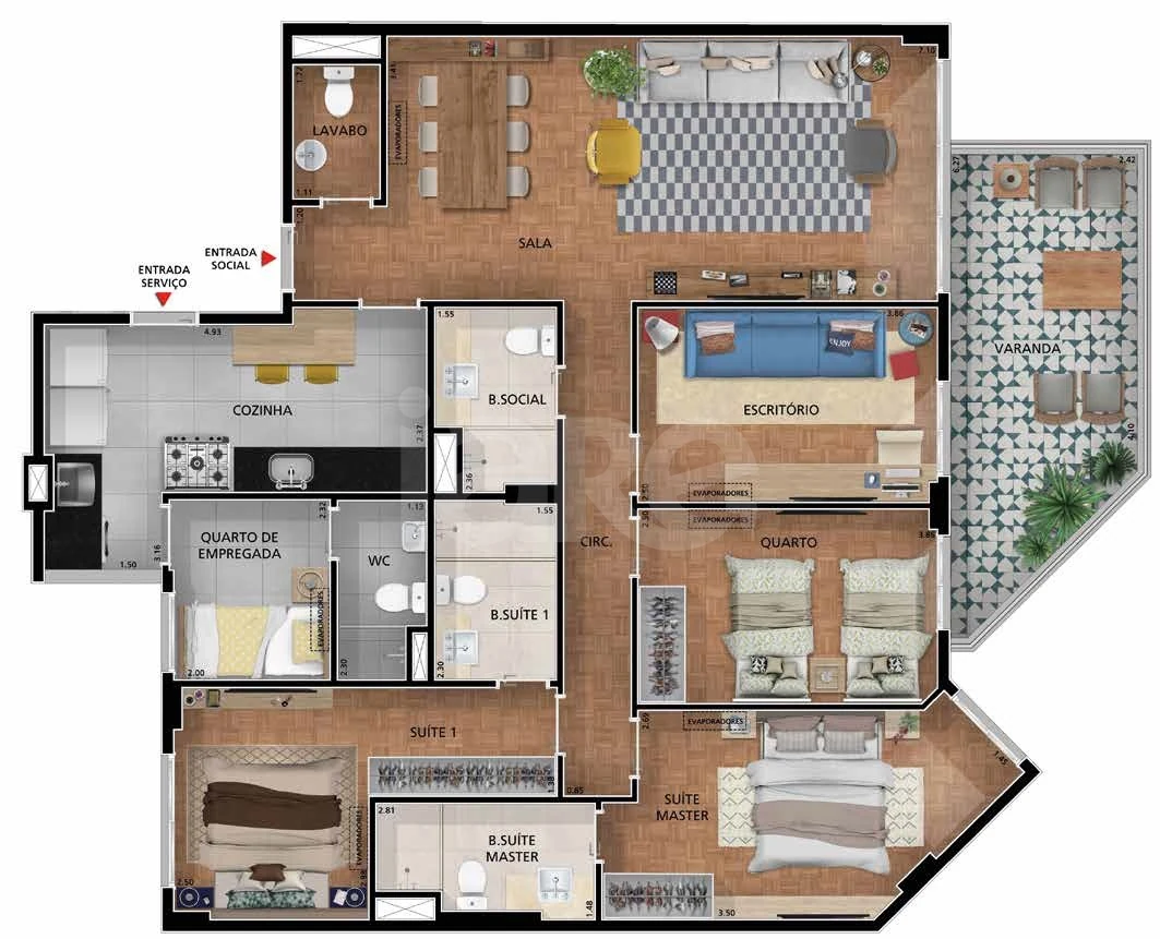 Planta — Apartamento 135,41 m²