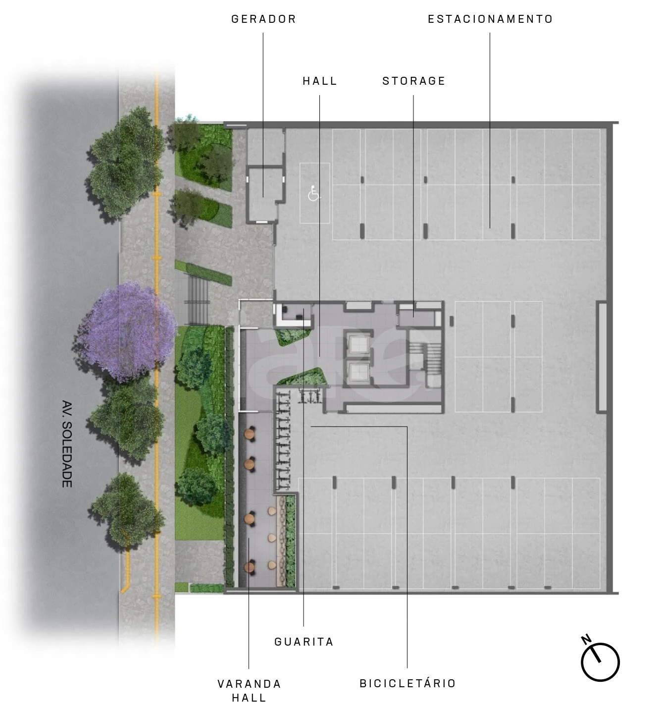 Planta — Pavimento garagem