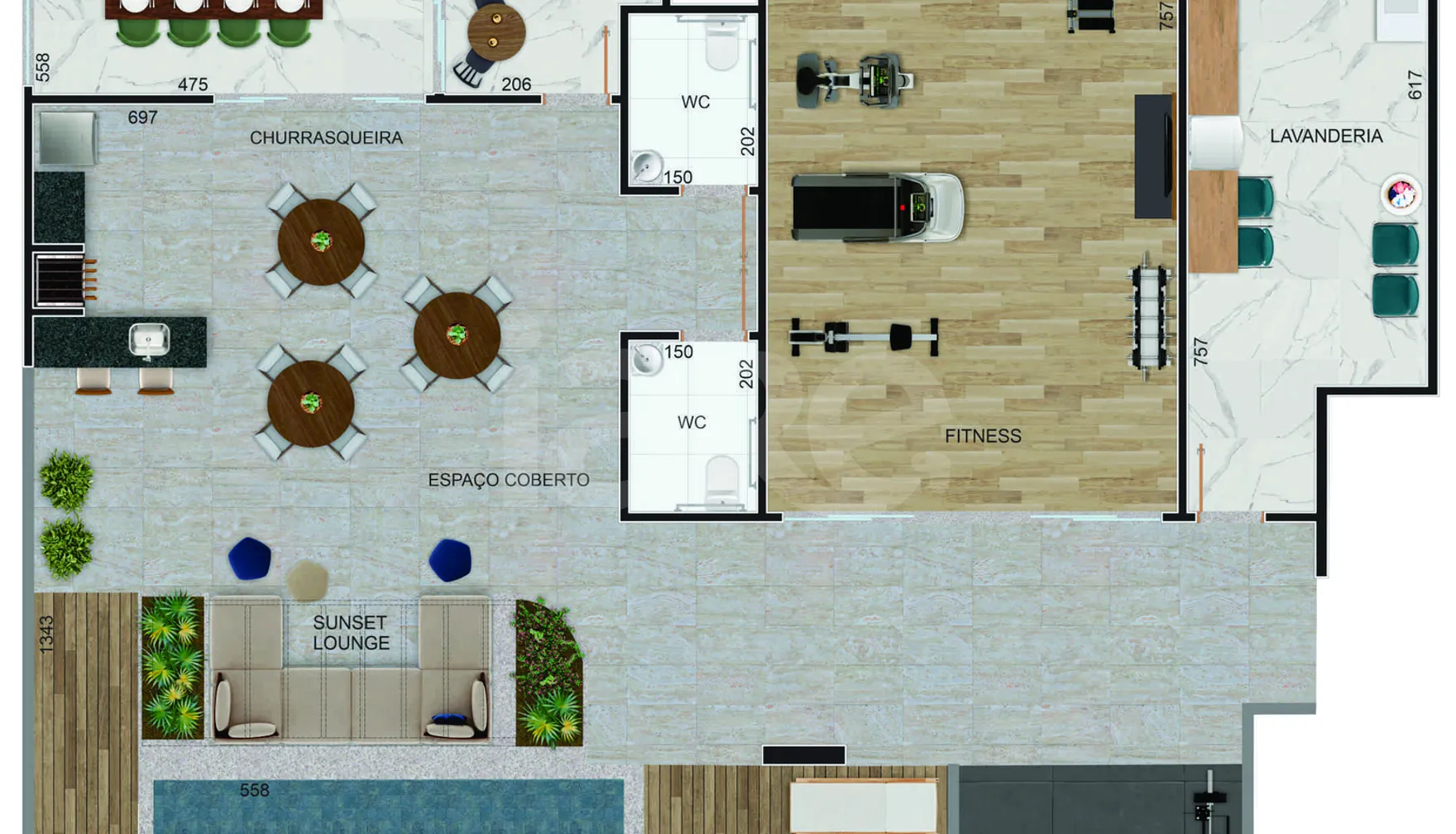 Planta — Pavimento lazer