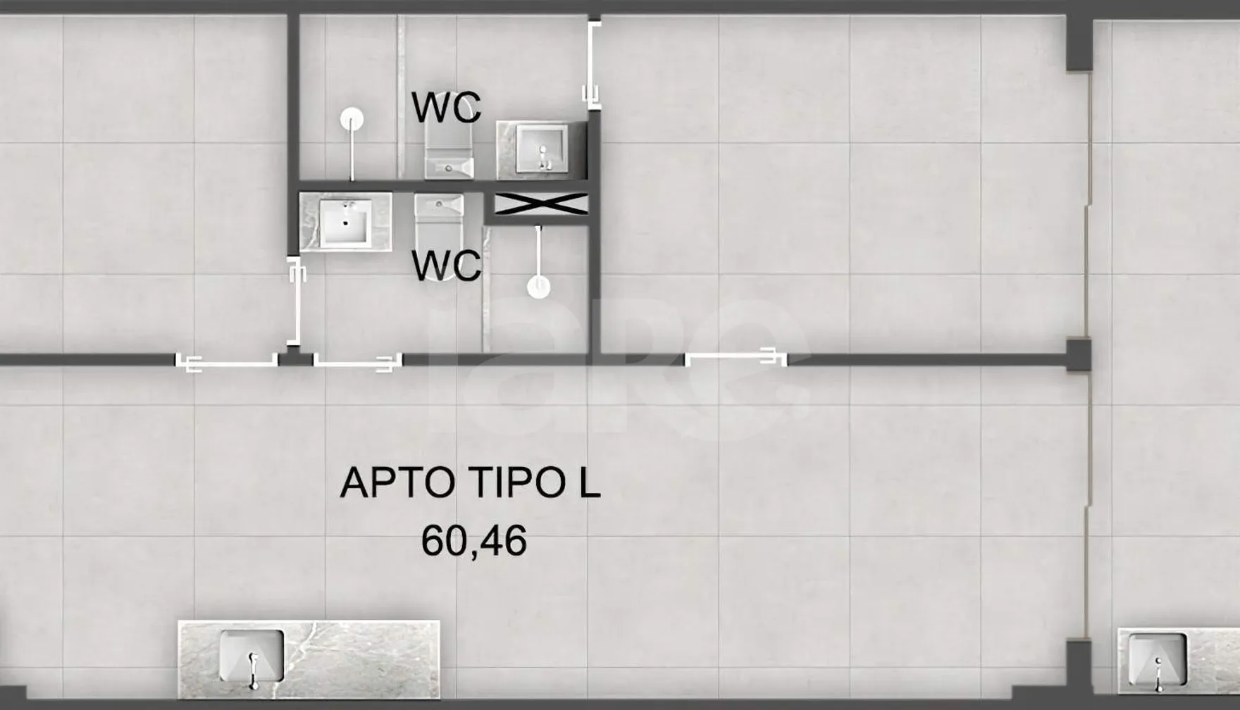 Planta — Apartamento 60,46 m²