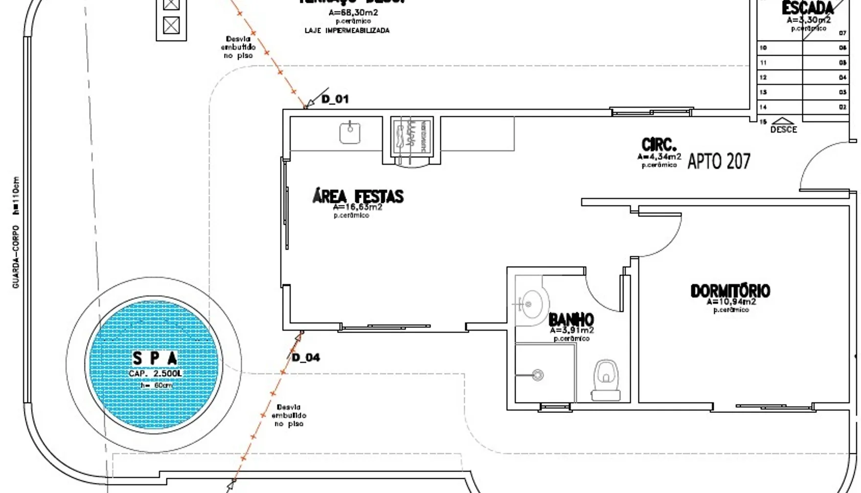 Planta — Cobertura Duplex 194,67 m²