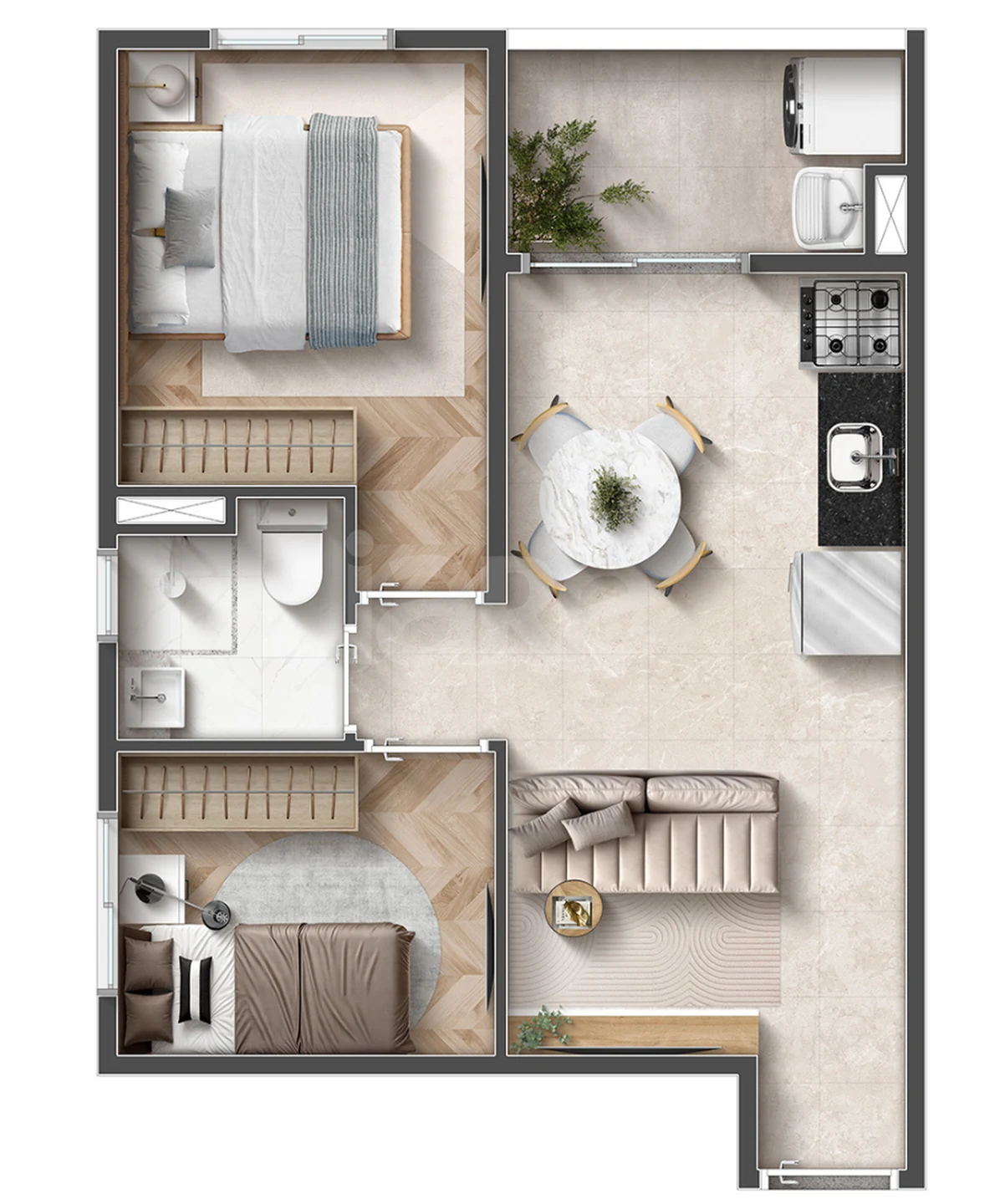 Planta — Apartamento 38,64 m²