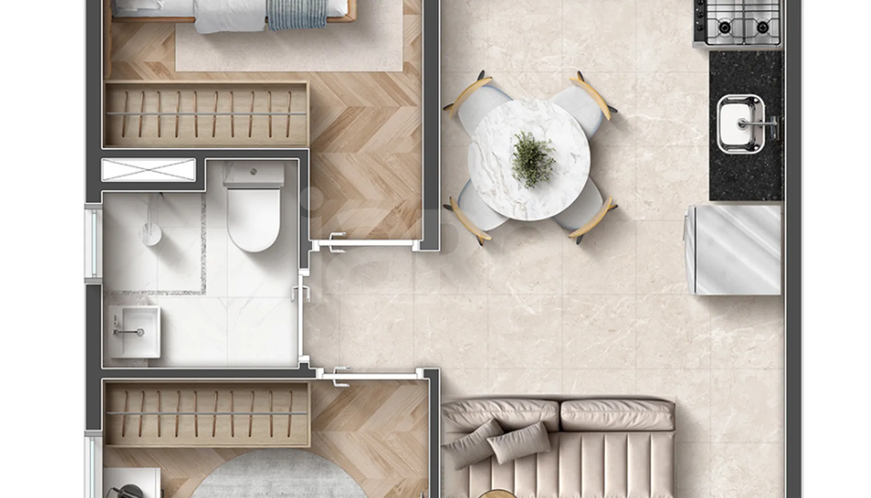 Planta — Apartamento 38,64 m²