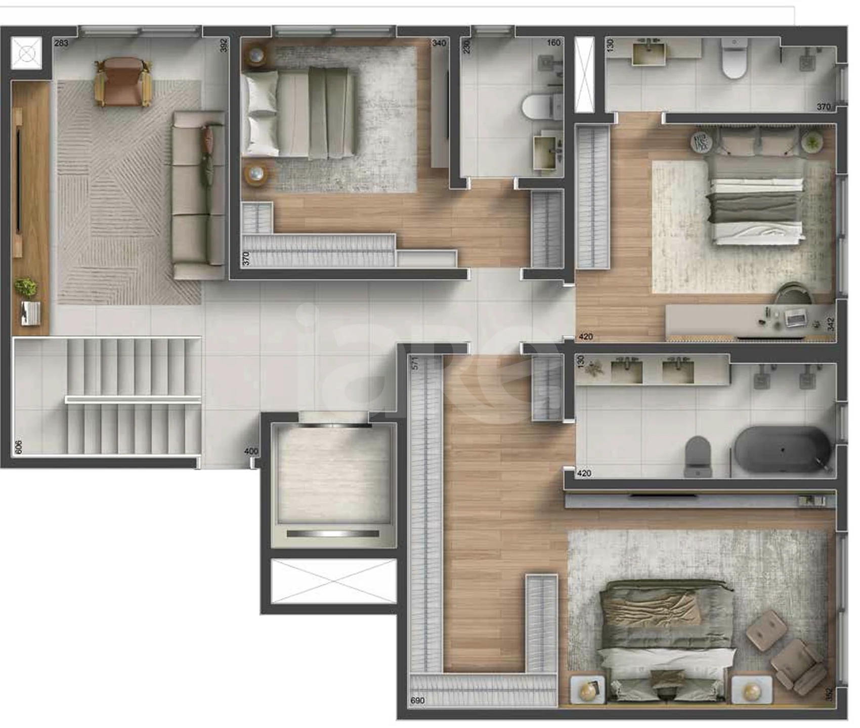 Planta — Cobertura Duplex 241,67 m²
