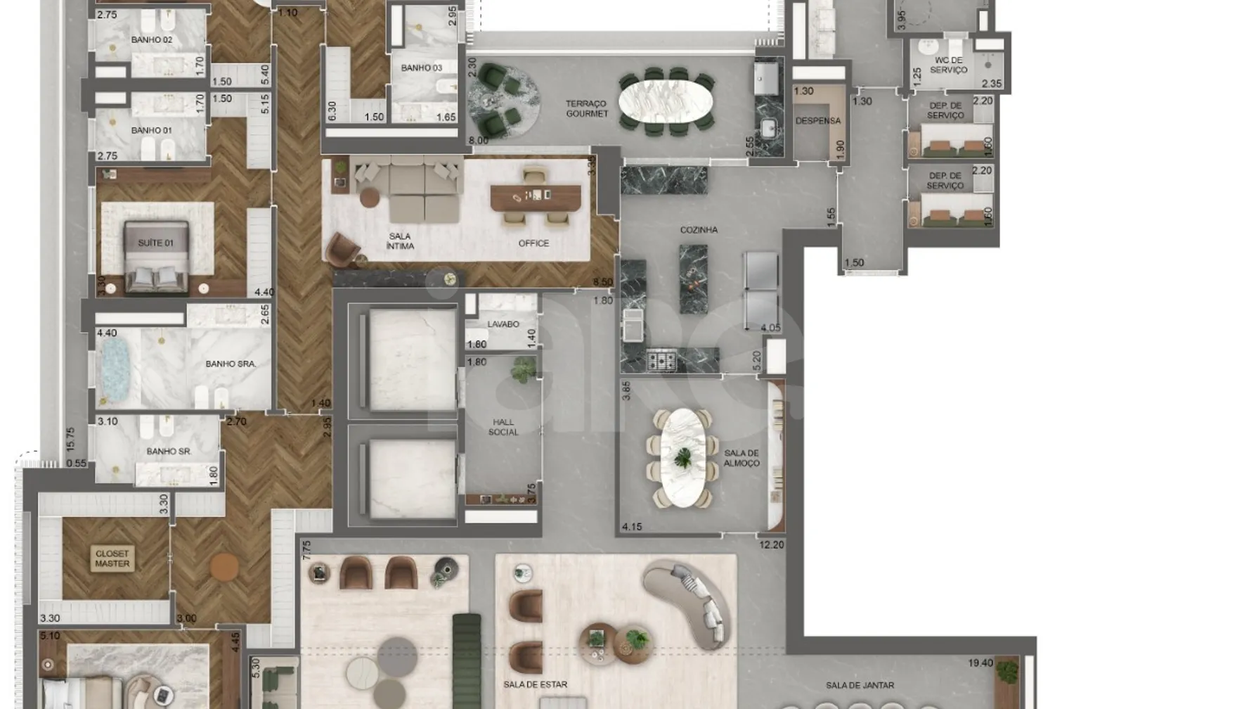 Planta — Apartamento 515 m²
