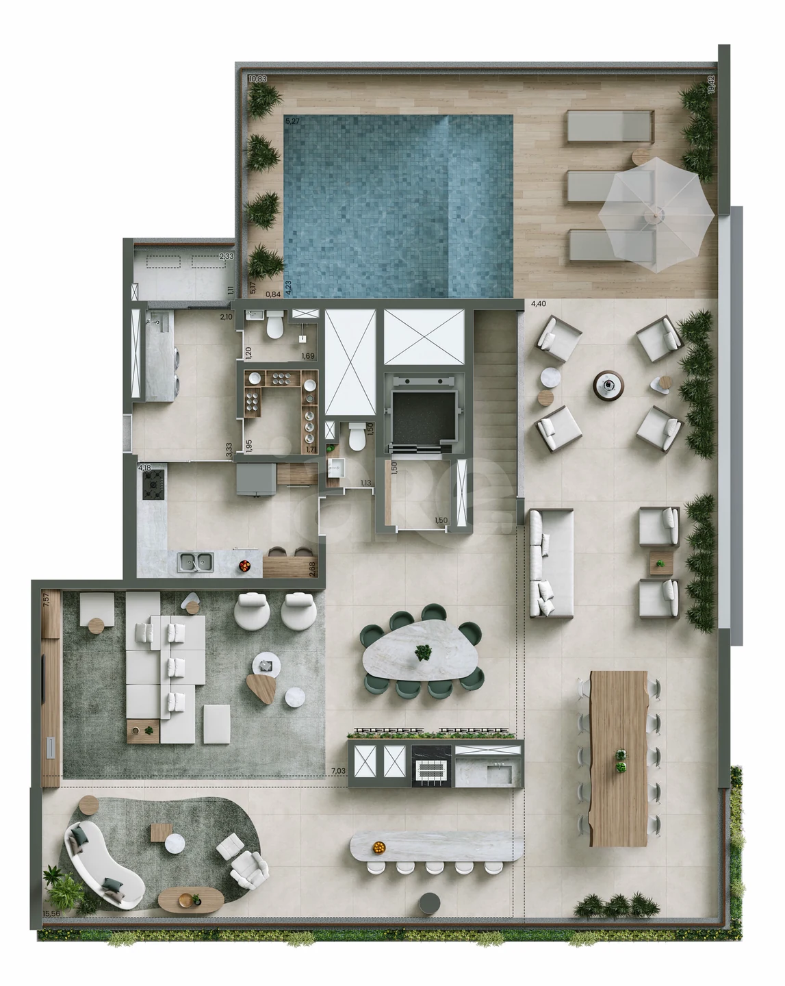 Planta — Cobertura Duplex 447,51 m²