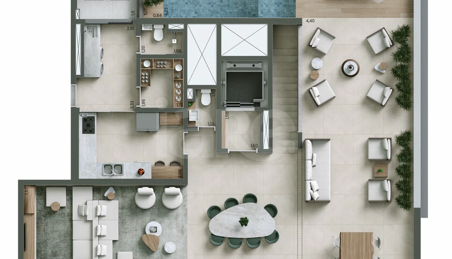 Planta — Cobertura Duplex 447,51 m²