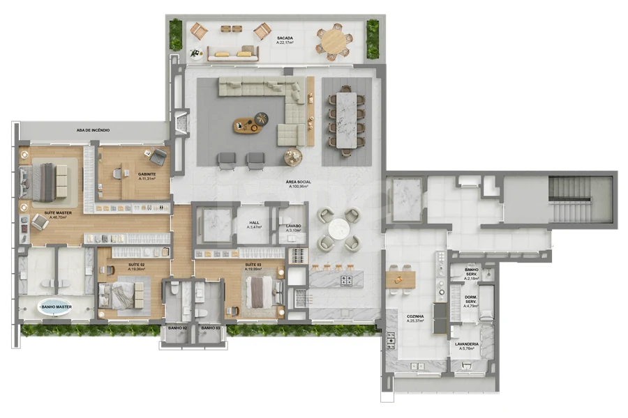 Planta — Apartamento 333,97 m²