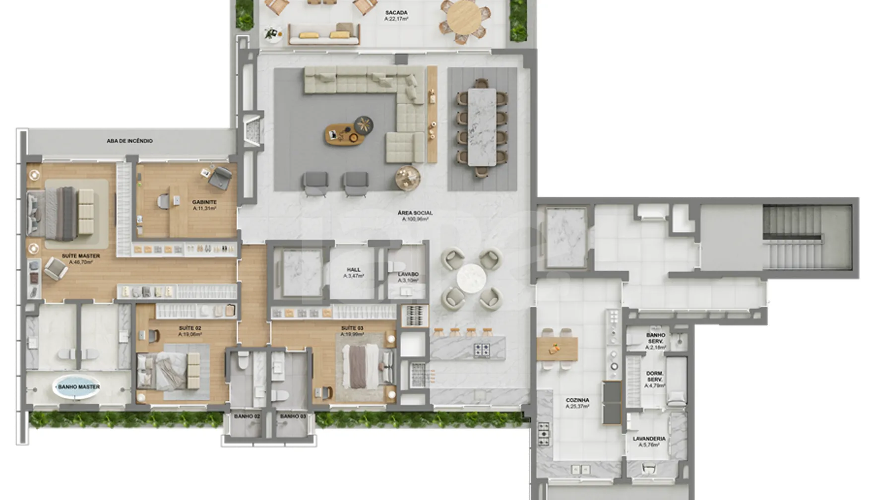 Planta — Apartamento 333,97 m²