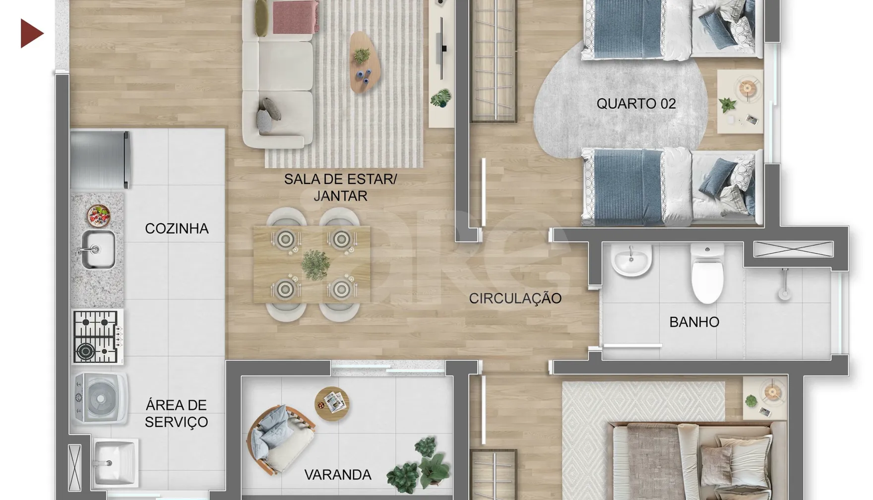 Planta — Apartamento 48,03 m²