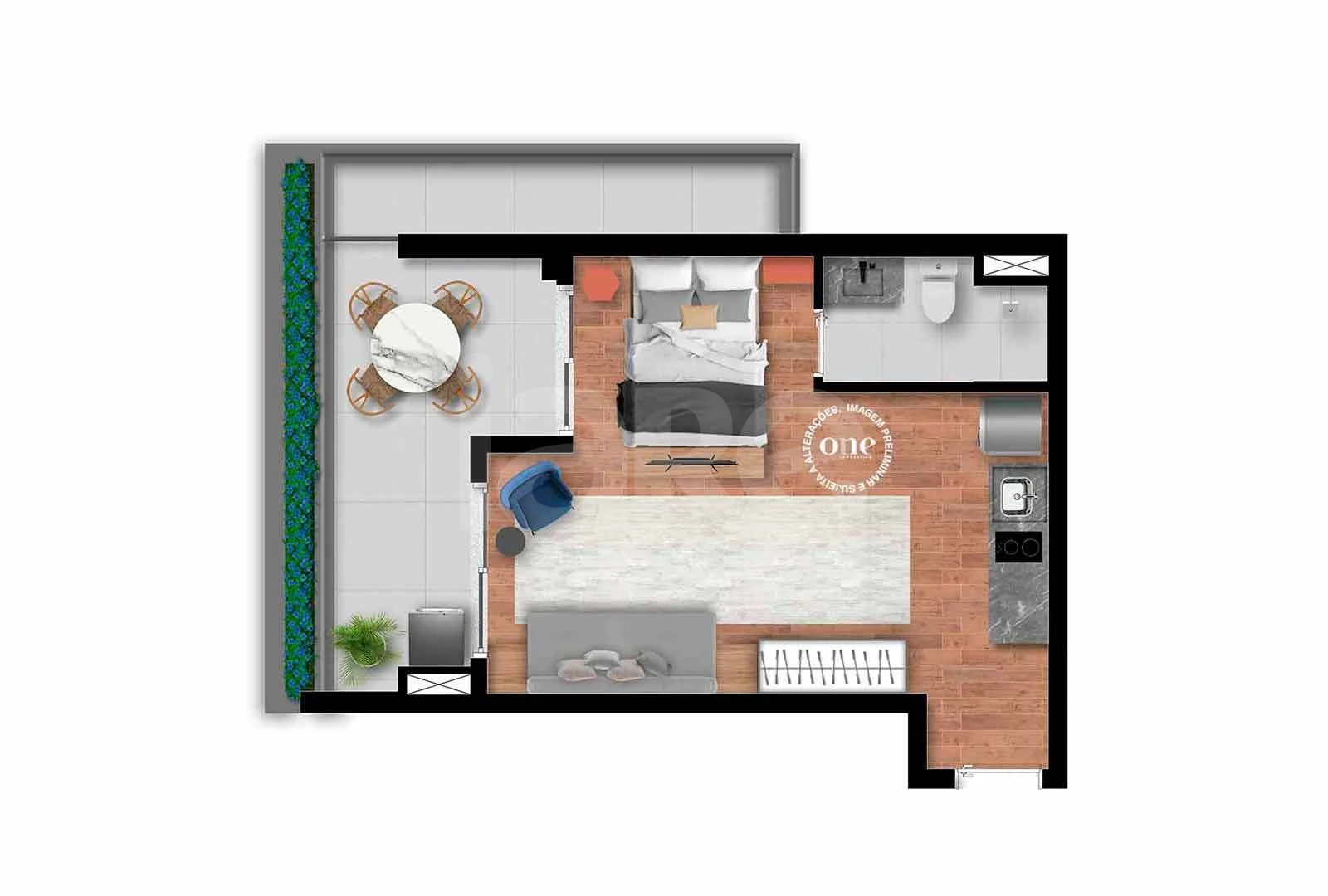 Planta — Garden 45,49 m²