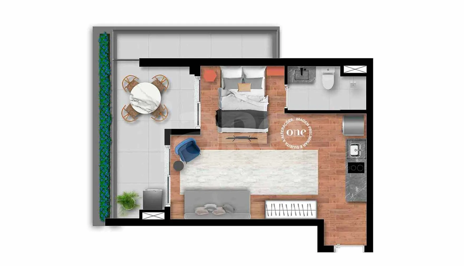 Planta — Garden 45,49 m²