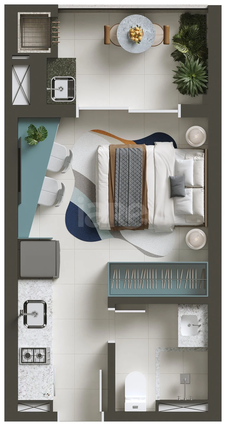 Planta — Studio 24,8 m²