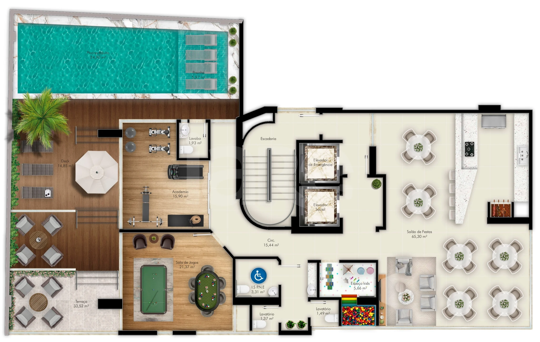 Planta — Pavimento lazer